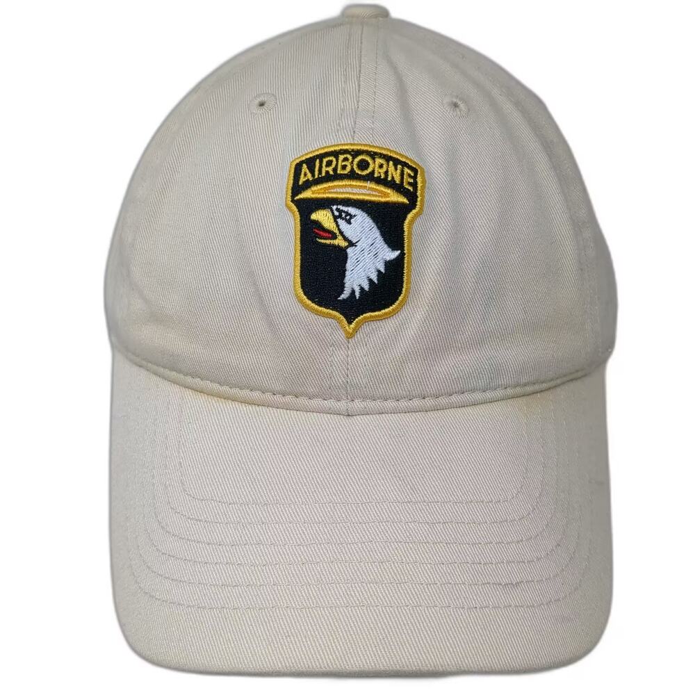 ML Caps 101st Airborne Screaming Eagle Fort Campbell Beige Baseball Cap Hat OS